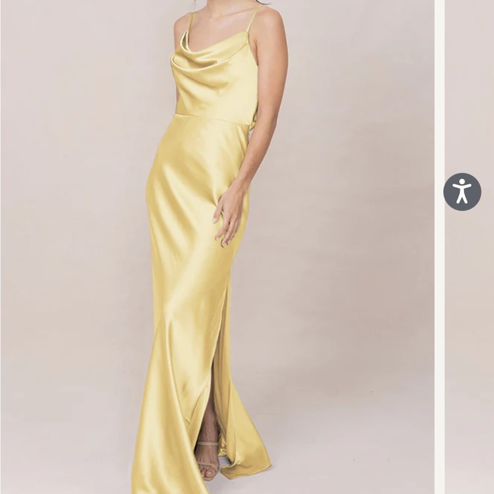 Revelry Gold Satin Maxi Dress